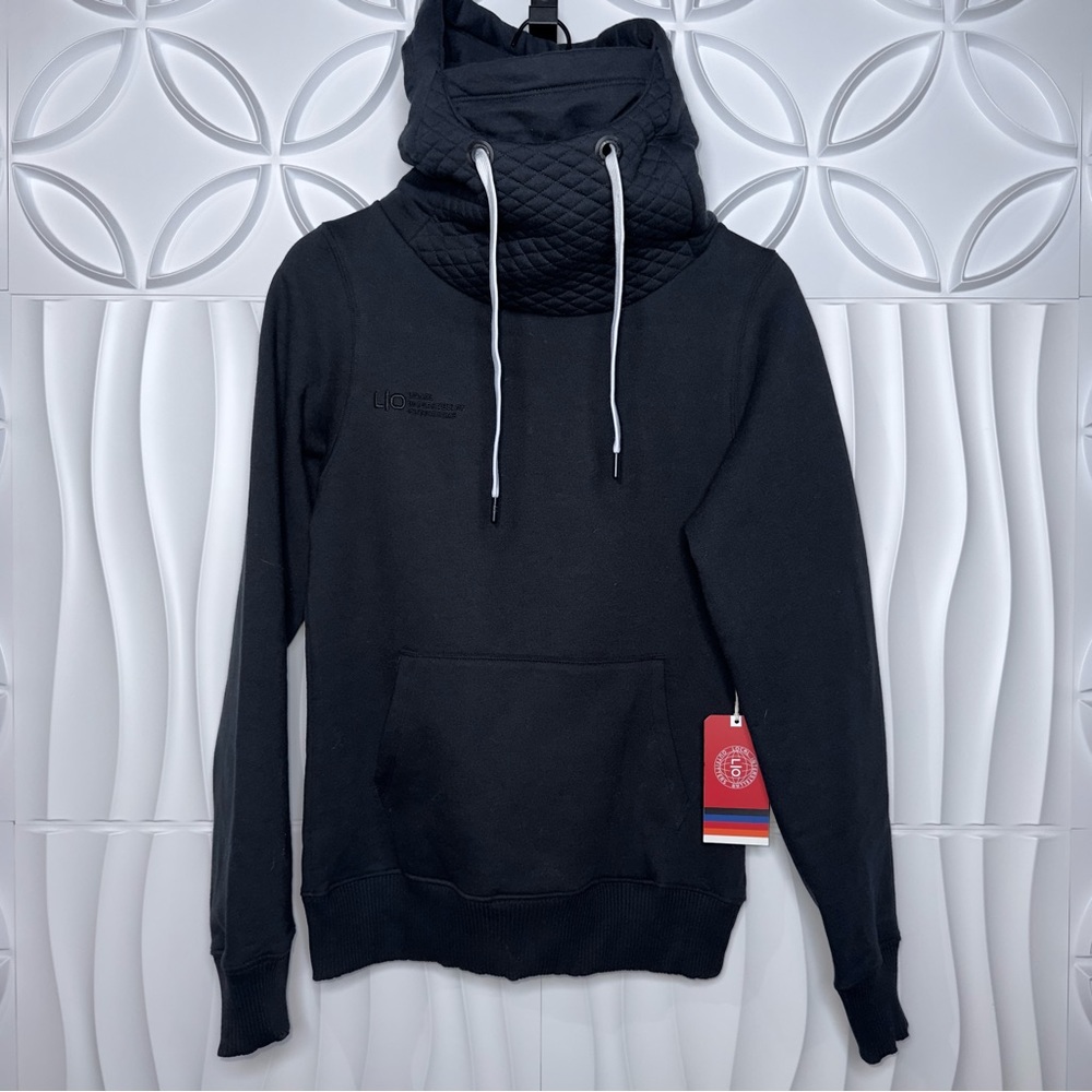 Women's Black Quilted Hoodie